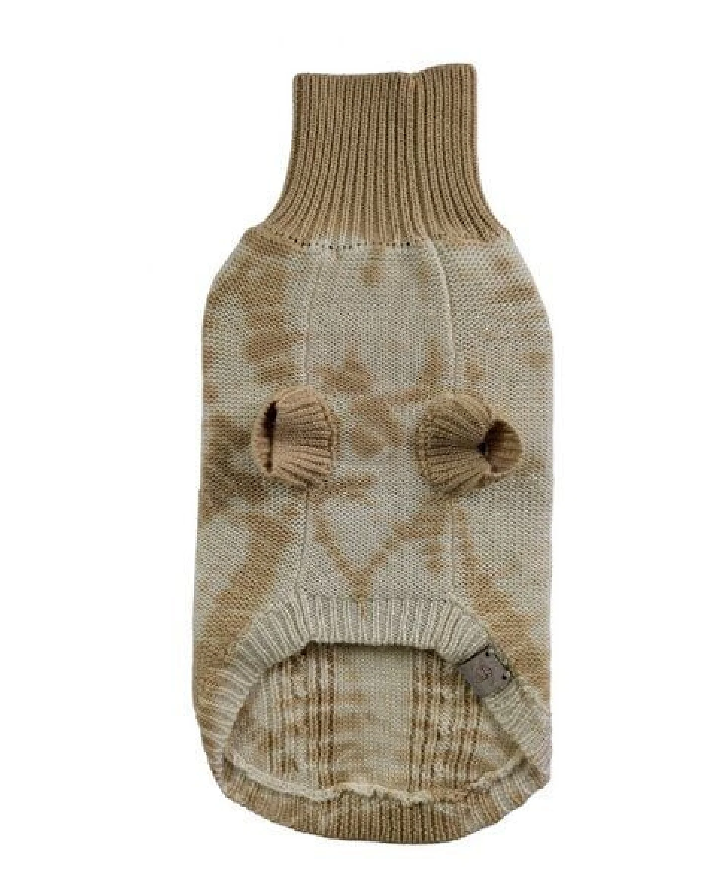 Wooliie Gold Rift – Handgefertigter Hundepullover aus 100 % Merinowolle mit Zopfmuster & pflanzlicher Färbung – Ansicht 2