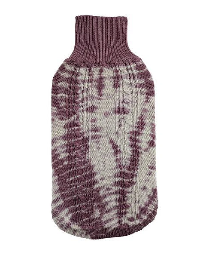 Wooliie Rose Rift – Handgefertigter Hundepullover aus 100 % Merinowolle mit Zopfmuster & pflanzlicher Färbung