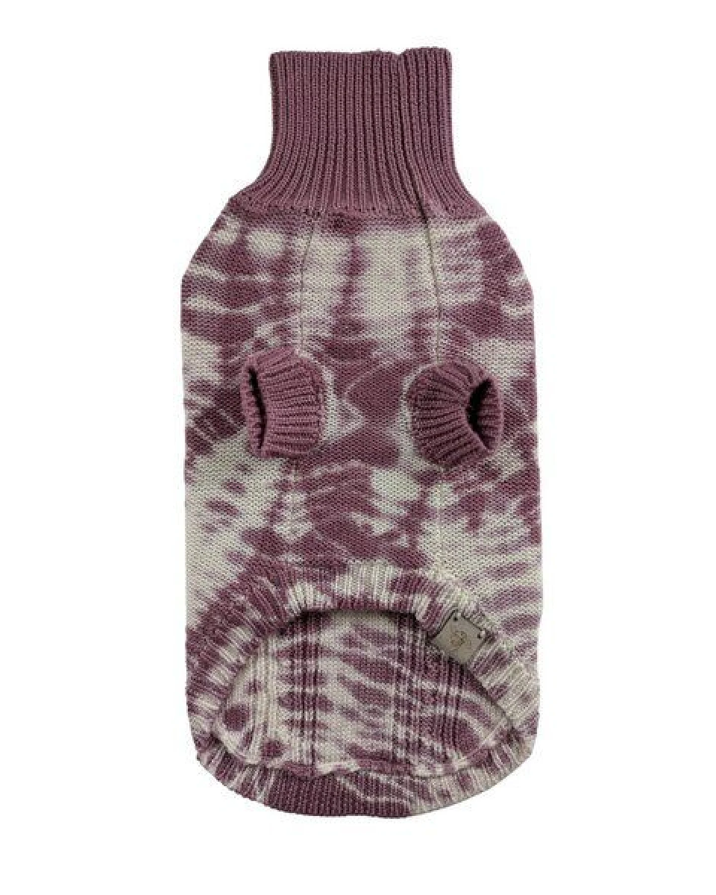 Wooliie Rose Rift – Handgefertigter Hundepullover aus 100 % Merinowolle mit Zopfmuster & pflanzlicher Färbung – Ansicht 2