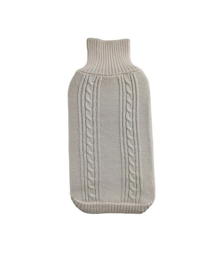 Wooliie Natural Rift – Handgefertigter Hundepullover aus 100 % Merinowolle mit Zopfmuster in Naturfarbe