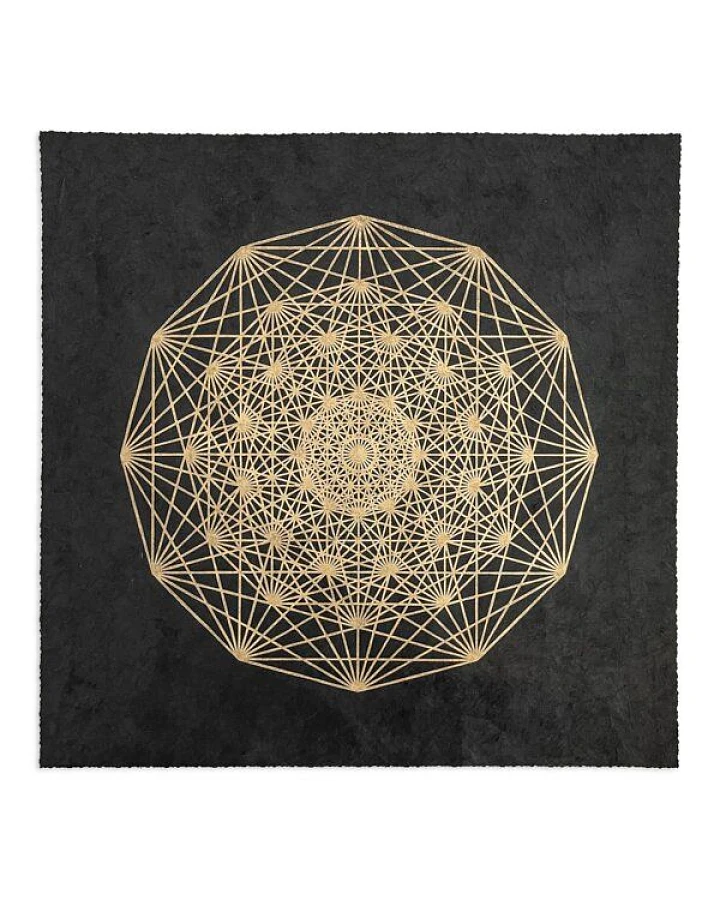 Veskor Cassiopeia DEMIHEPTERAKT Heilige Geometrie Linoldruck