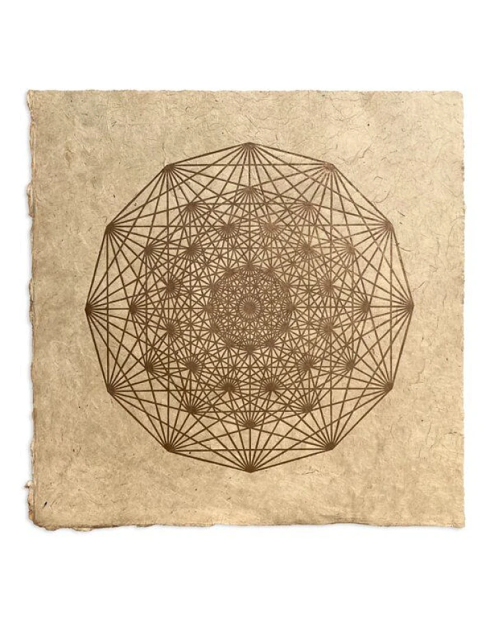 Veskor Cassiopeia DEMIHEPTERAKT Heilige Geometrie Linoldruck