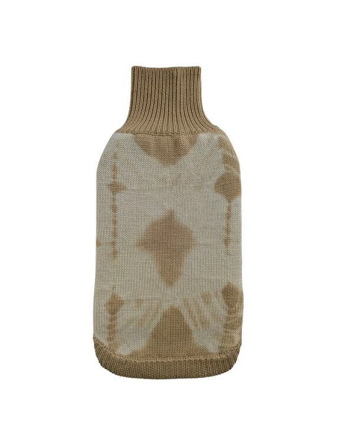 Wooliie Gold Vibe – Handgefertigter Hundepullover aus 100 % Merinowolle, glatt gestrickt & pflanzlich gefärbt