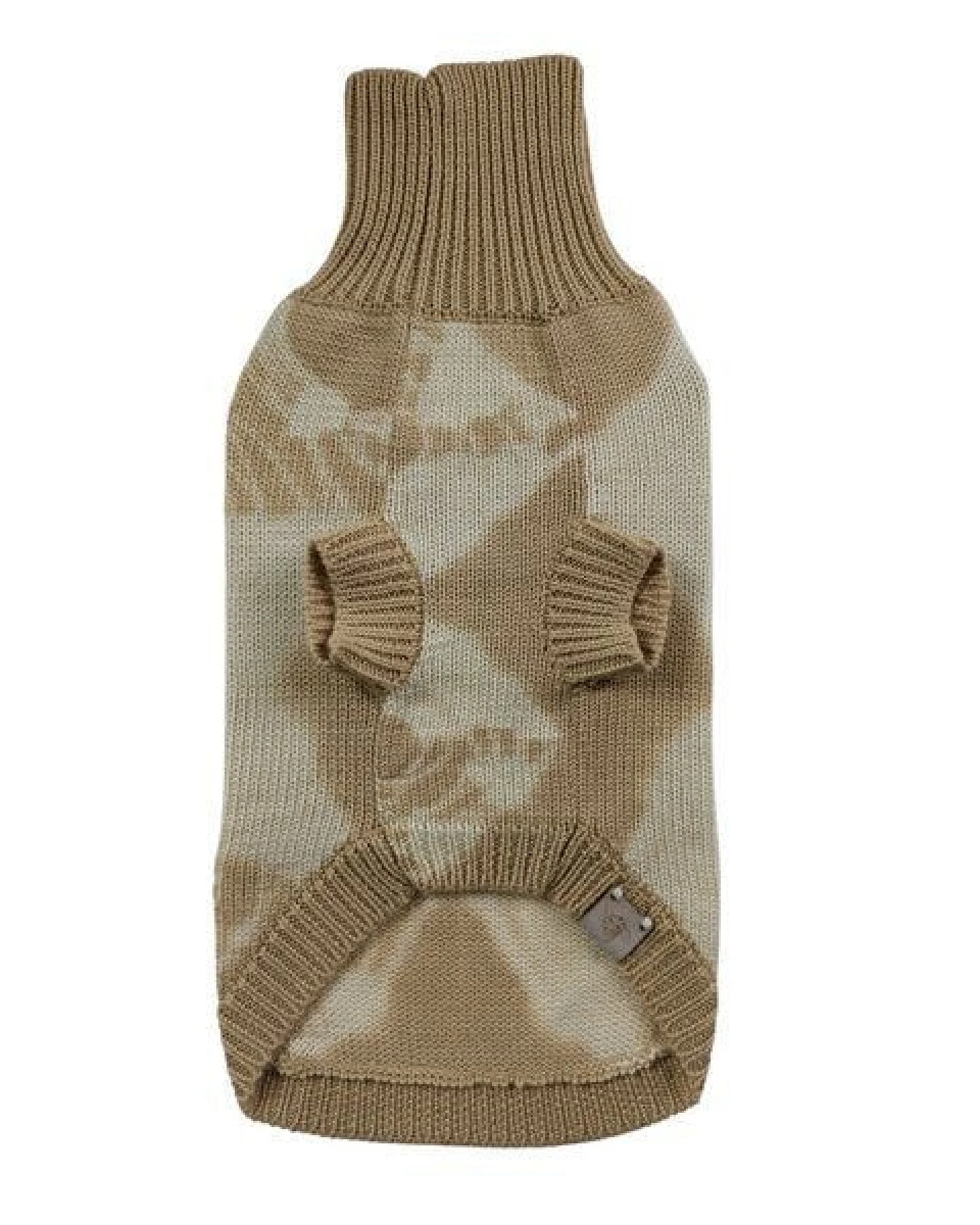 Wooliie Gold Vibe – Handgefertigter Hundepullover aus 100 % Merinowolle, glatt gestrickt & pflanzlich gefärbt – Ansicht 2