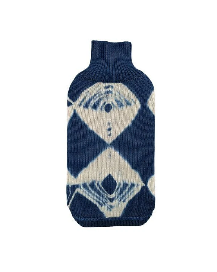 Wooliie Indigo Vibe – Handgefertigter Hundepullover aus 100 % Merinowolle, glatt gestrickt & pflanzlich gefärbt