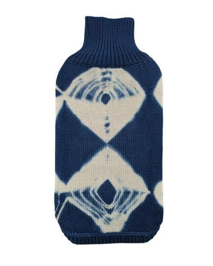 Wooliie Indigo Vibe – Handgefertigter Hundepullover aus 100 % Merinowolle, glatt gestrickt & pflanzlich gefärbt