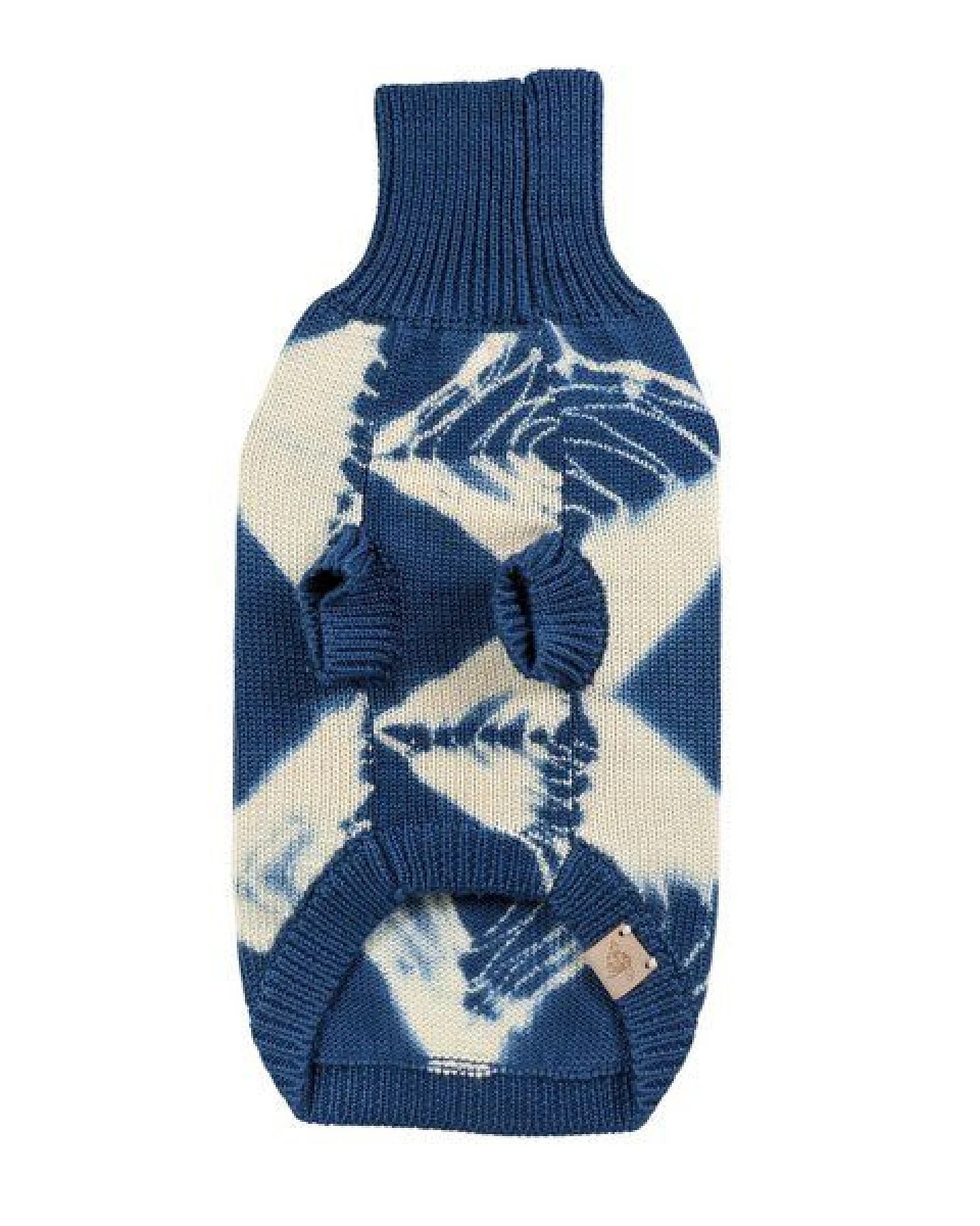 Wooliie Indigo Vibe – Handgefertigter Hundepullover aus 100 % Merinowolle, glatt gestrickt & pflanzlich gefärbt – Ansicht 2