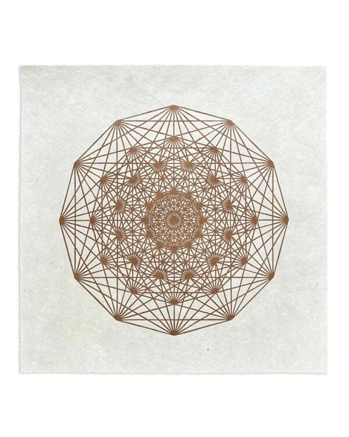 Veskor Cassiopeia DEMIHEPTERAKT Heilige Geometrie Linoldruck