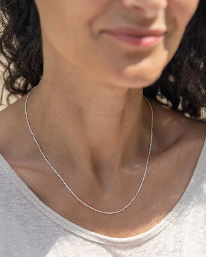 juni Choker Kordel Halskette aus recyceltem Silber 45cm - hergestellt in Deutschland