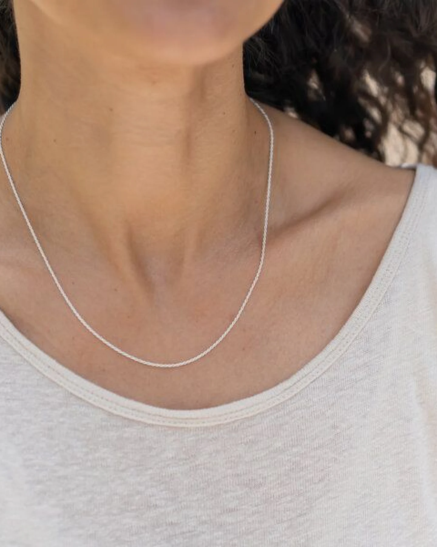 juni Choker Kordel Halskette aus recyceltem Silber 45cm - hergestellt in Deutschland – Ansicht 3