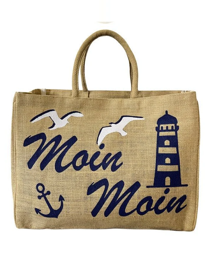 Domelo große Jute Einkaufskorb, Vegane Einkaufstasche nachhaltige Handtasche/ Shopper