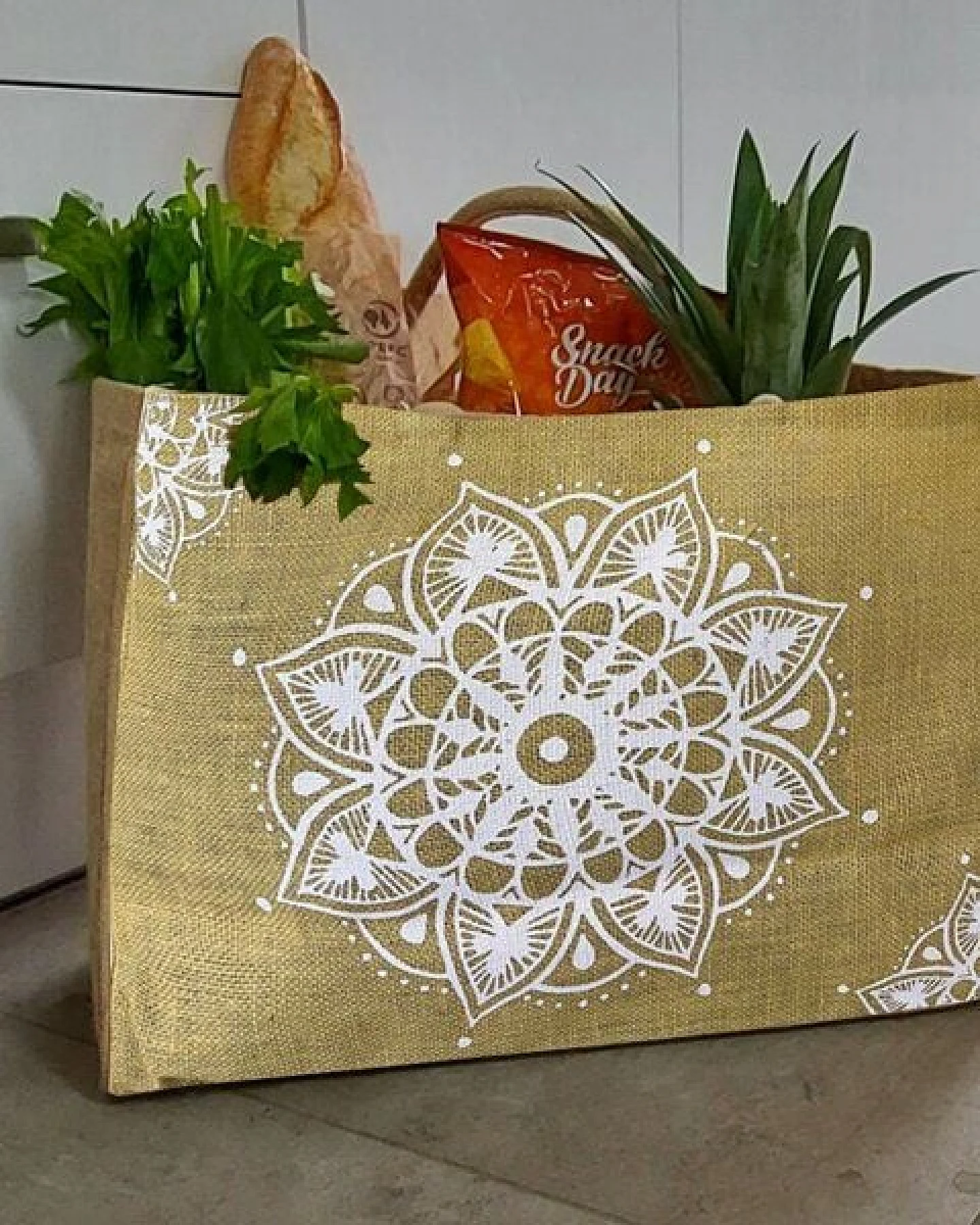 Domelo große Jute Einkaufskorb, Vegane Einkaufstasche nachhaltige Handtasche/ Shopper – Ansicht 4