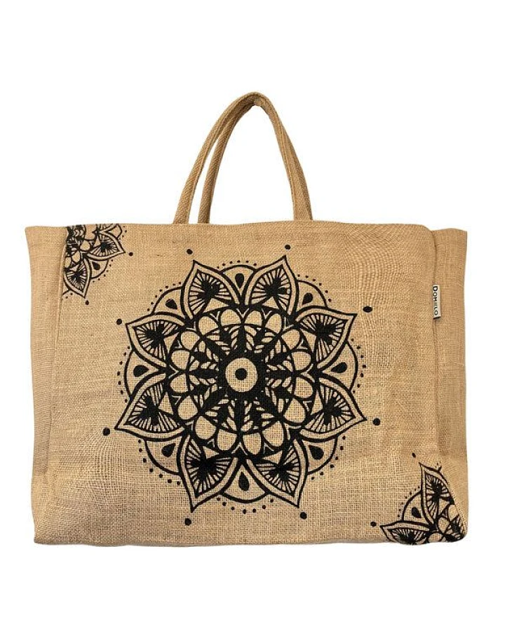 Domelo große Jute Einkaufskorb, Vegane Einkaufstasche nachhaltige Handtasche/ Shopper