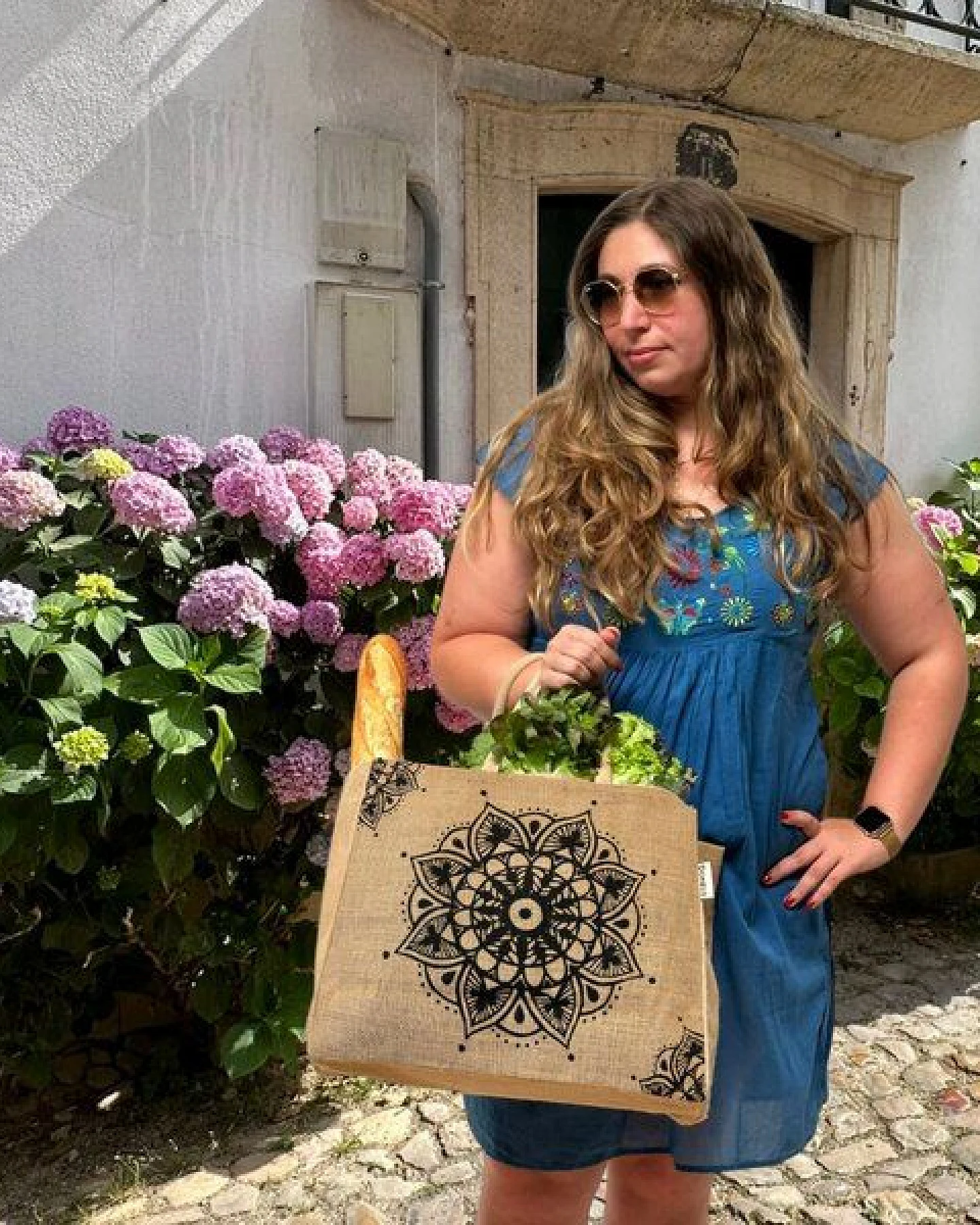 Domelo große Jute Einkaufskorb, Vegane Einkaufstasche nachhaltige Handtasche/ Shopper – Ansicht 4
