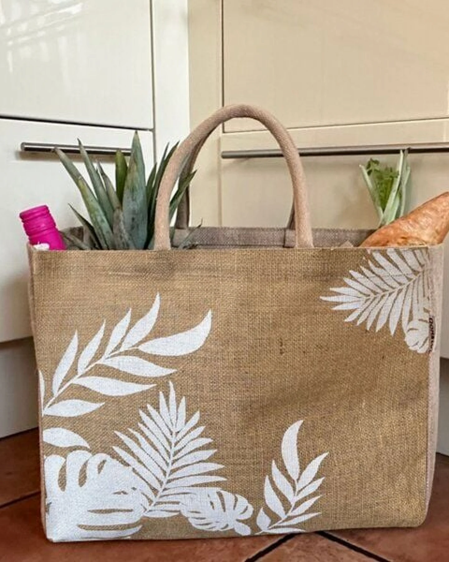 Domelo große Jute Einkaufskorb, Vegane Einkaufstasche nachhaltige Handtasche/ Shopper – Ansicht 4