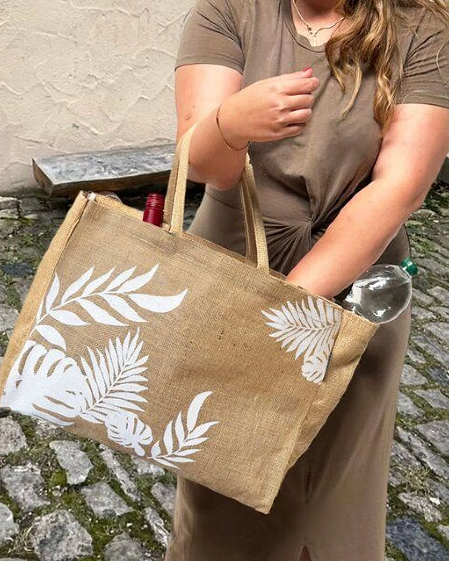 Domelo große Jute Einkaufskorb, Vegane Einkaufstasche nachhaltige Handtasche/ Shopper – Ansicht 2