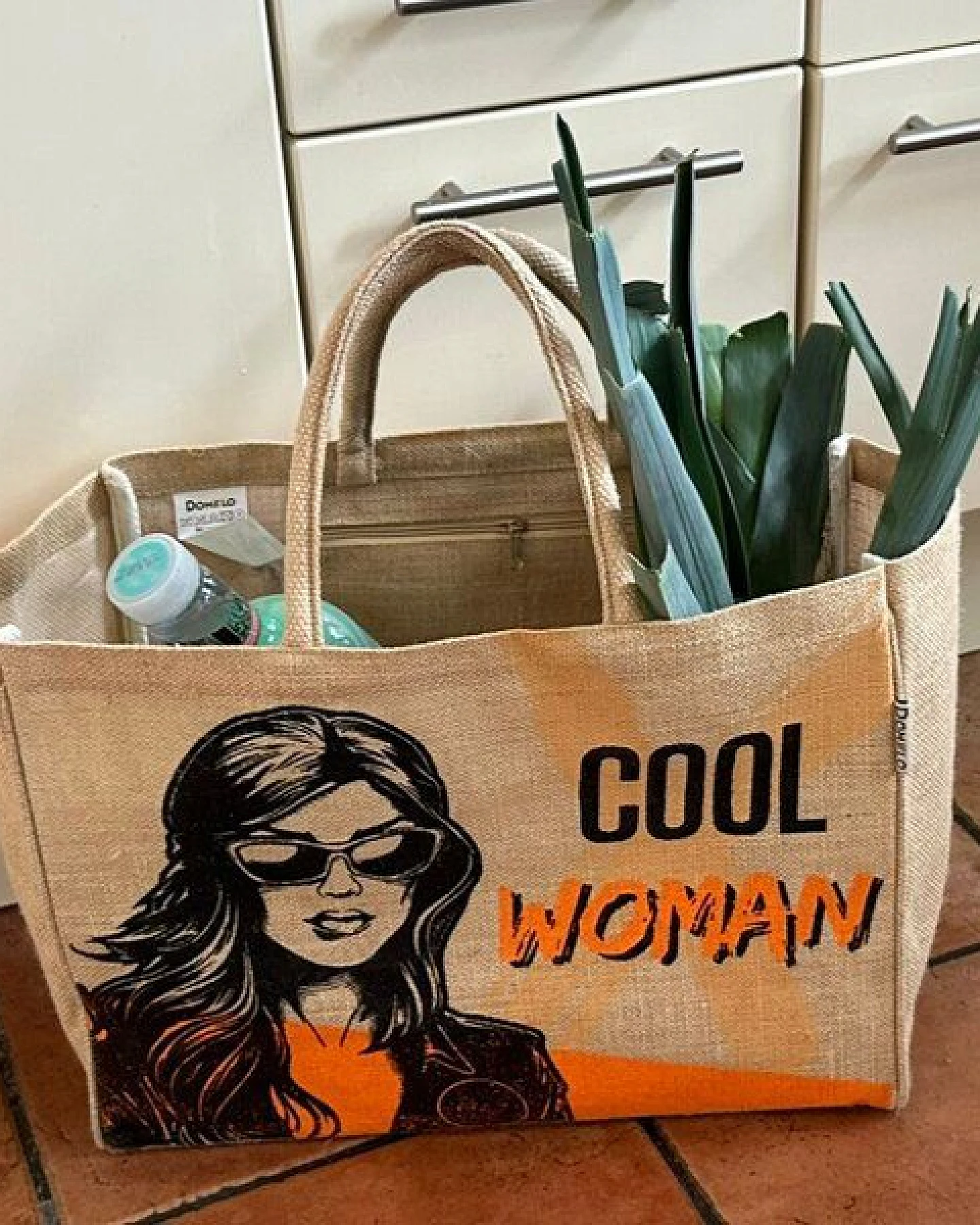 Domelo große Jute Einkaufskorb, Vegane Einkaufstasche nachhaltige Handtasche/ Shopper – Ansicht 4
