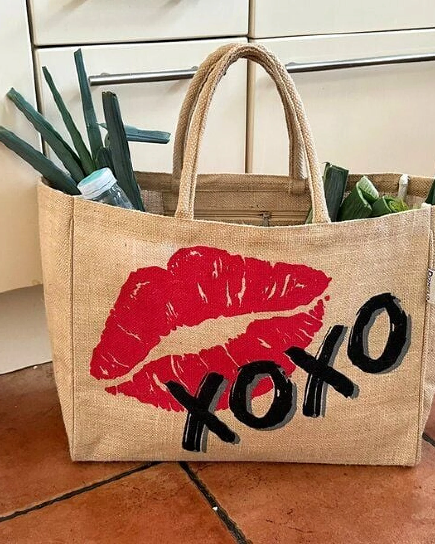 Domelo große Jute Einkaufskorb, Vegane Einkaufstasche nachhaltige Handtasche/ Shopper – Ansicht 4
