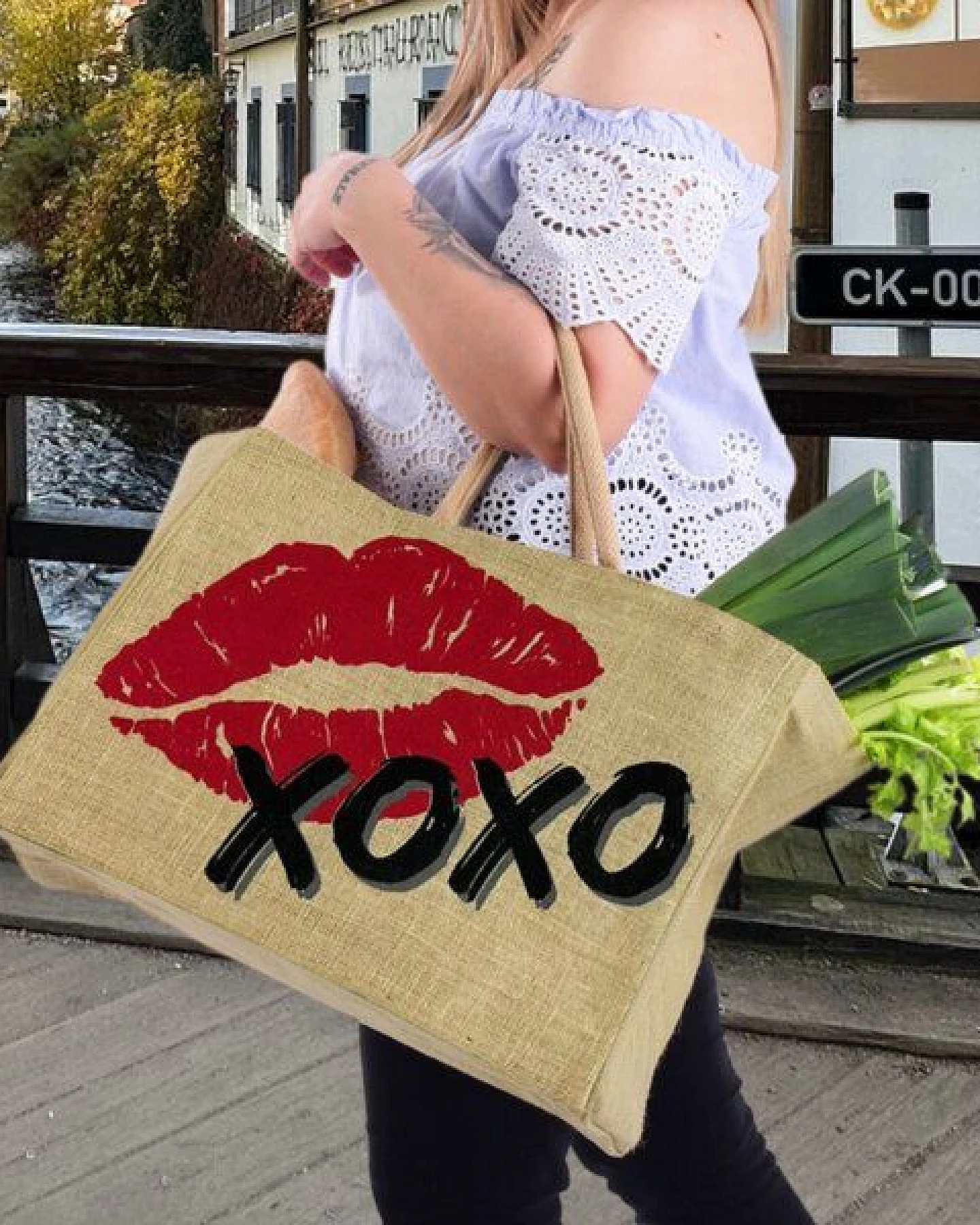 Domelo große Jute Einkaufskorb, Vegane Einkaufstasche Handtasche/ Shopper – Ansicht 2