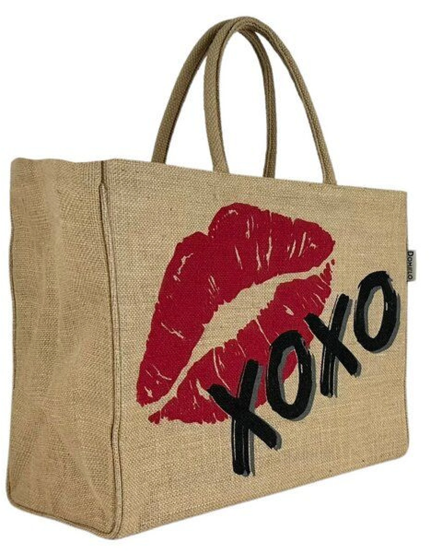 Domelo große Jute Einkaufskorb, Vegane Einkaufstasche Handtasche/ Shopper – Ansicht 4