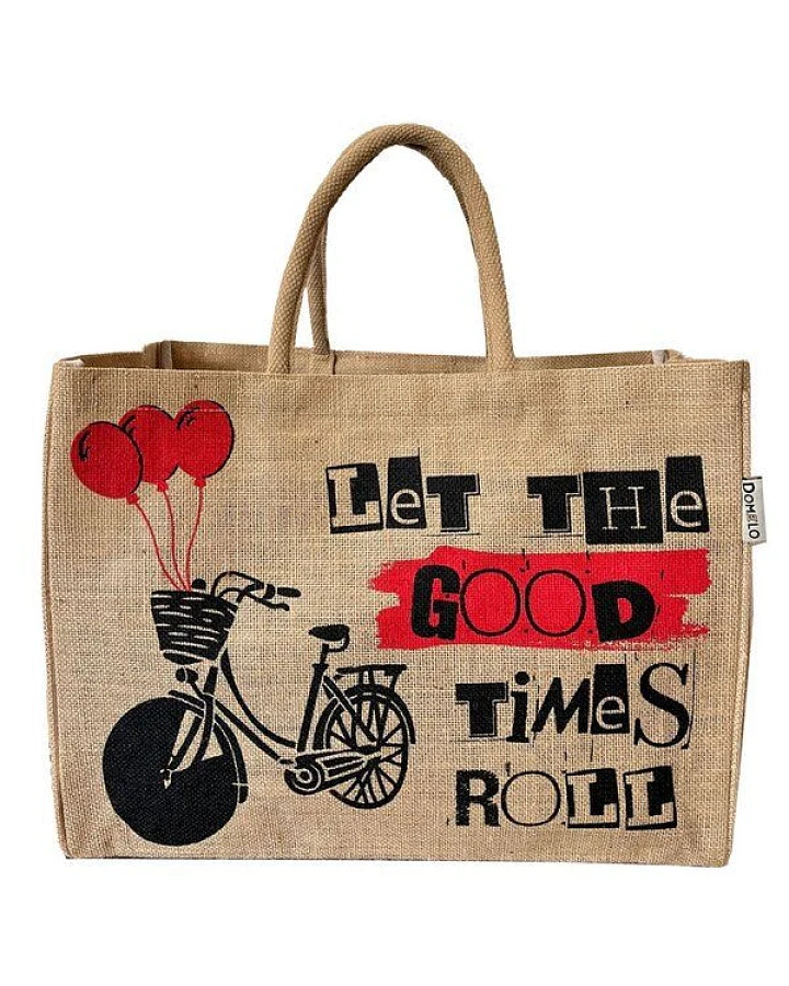 Domelo große Jute Einkaufskorb, Vegane Einkaufstasche nachhaltige Handtasche/ Shopper
