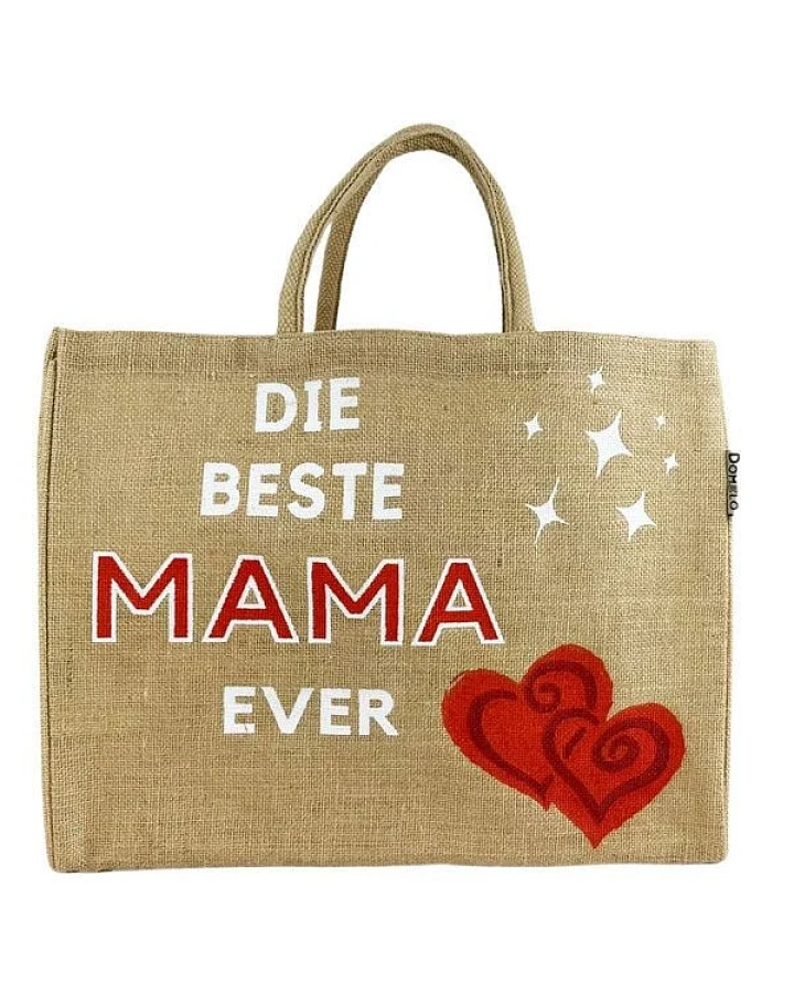 Domelo große Jute Einkaufskorb, Vegane Einkaufstasche nachhaltige Handtasche/ Shopper