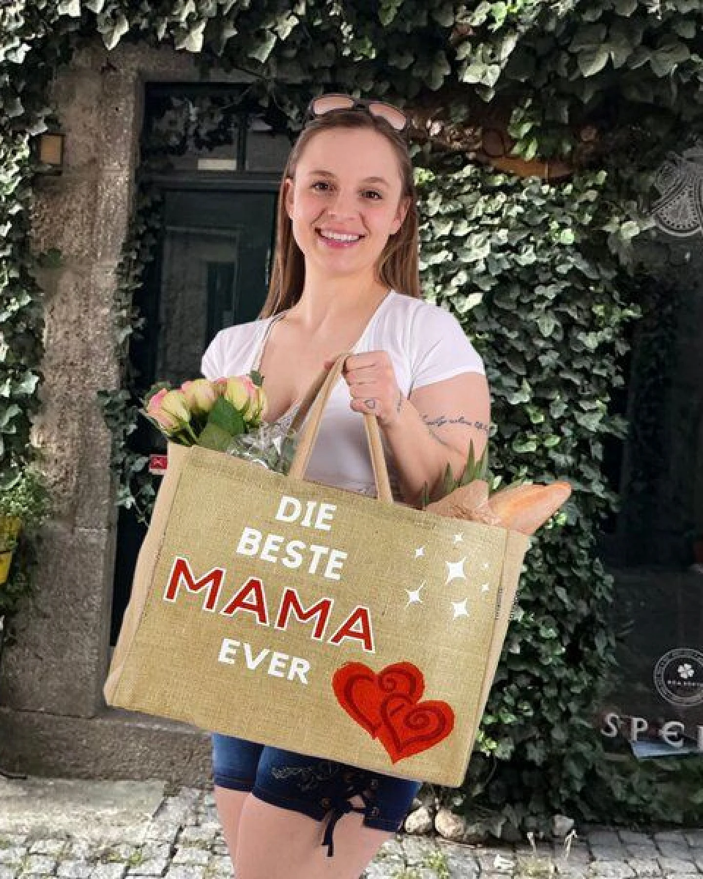 Domelo große Jute Einkaufskorb, Vegane Einkaufstasche nachhaltige Handtasche/ Shopper – Ansicht 2