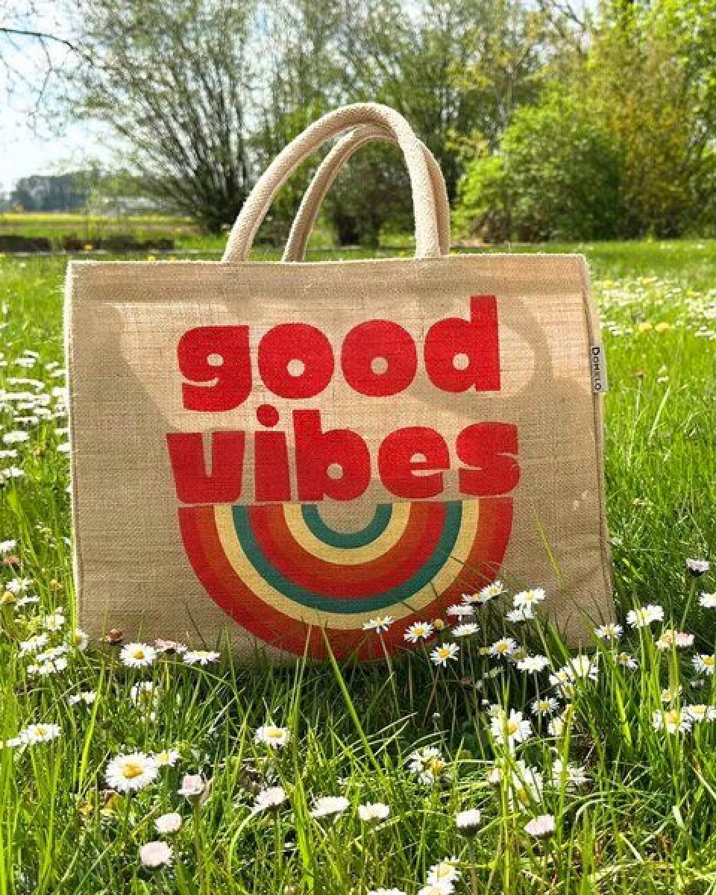 Domelo große Jute Einkaufskorb, Vegane Einkaufstasche nachhaltige Handtasche/ Shopper – Ansicht 3