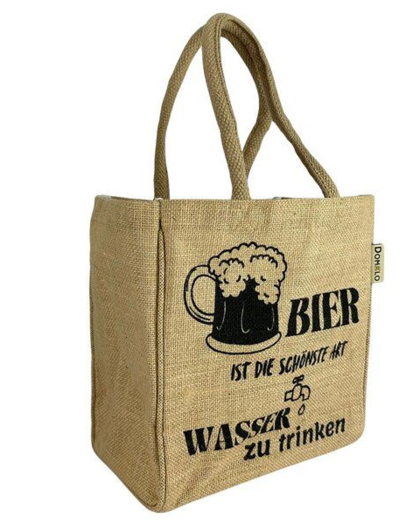 Domelo Jute Einkaufstasche, Flaschenträger mit 6 Fächer. 100% Vegane Bierflaschenträge – Ansicht 4