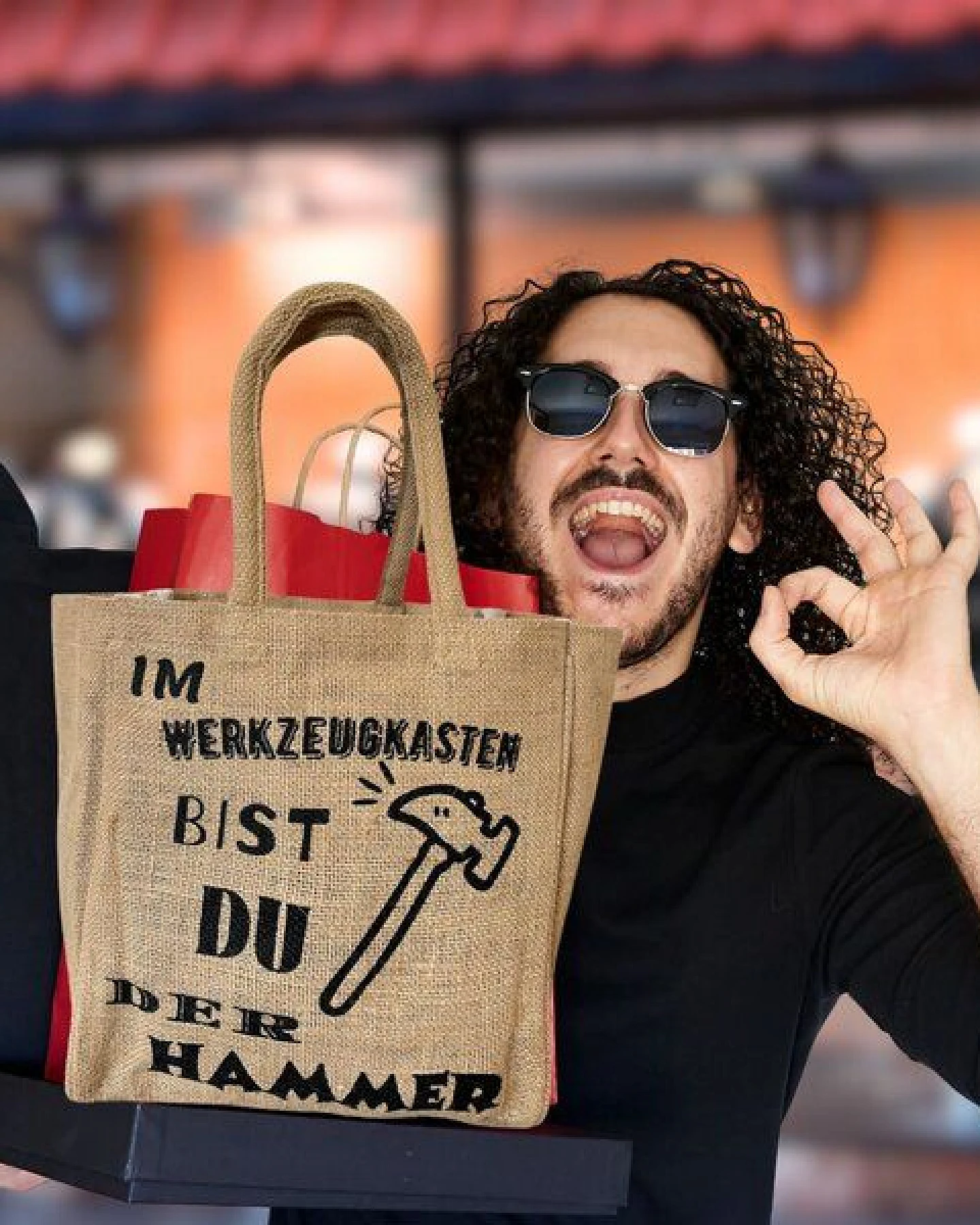 Domelo Jute Einkaufstasche, Flaschenträger mit 6 Fächer. 100% Vegane Bierflaschenträge – Ansicht 2