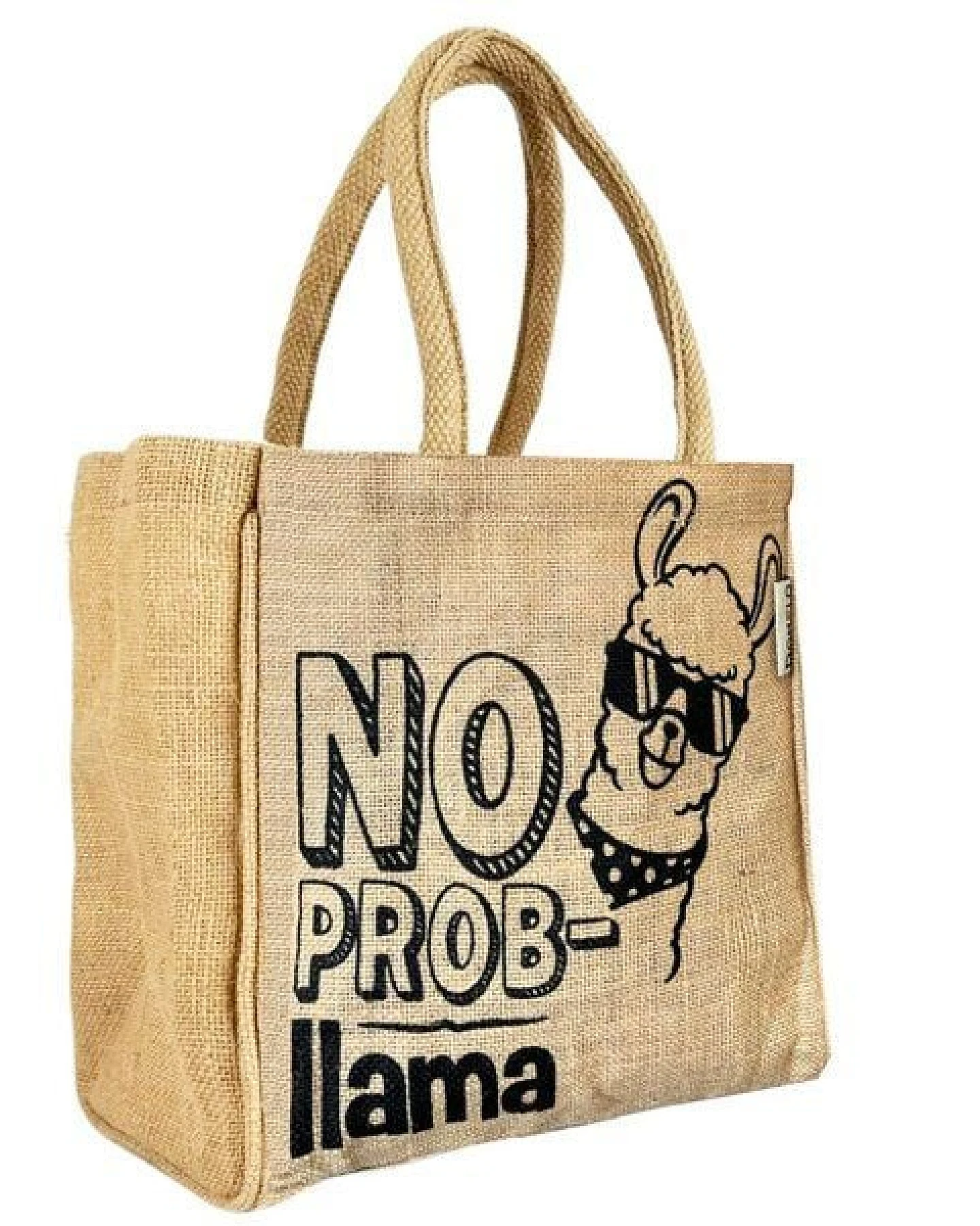 Domelo Jute Handtasche kleine Jutetasche vegane Einkaufskorb mini Tragetasche – Ansicht 3