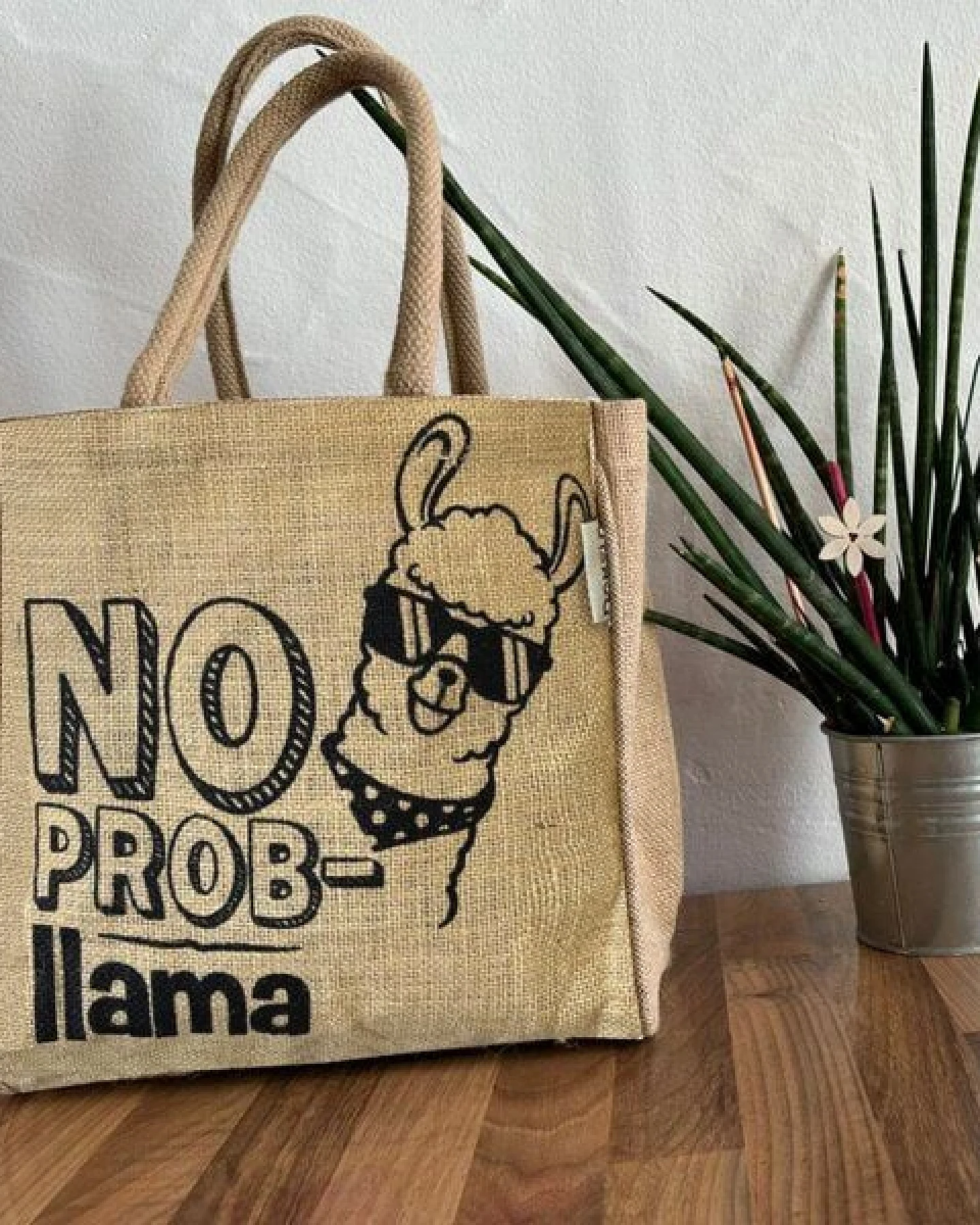 Domelo Jute Handtasche kleine Jutetasche vegane Einkaufskorb mini Tragetasche – Ansicht 4