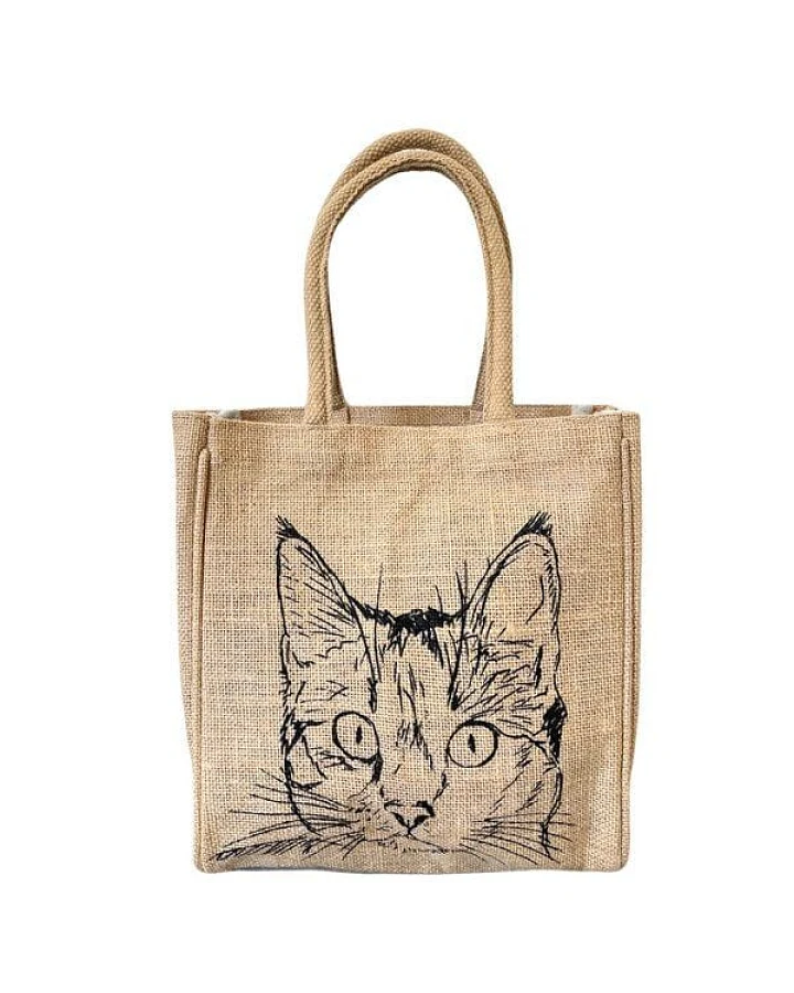 Domelo Jute Handtasche kleine Jutetasche vegane Einkaufskorb mini Tragetasche