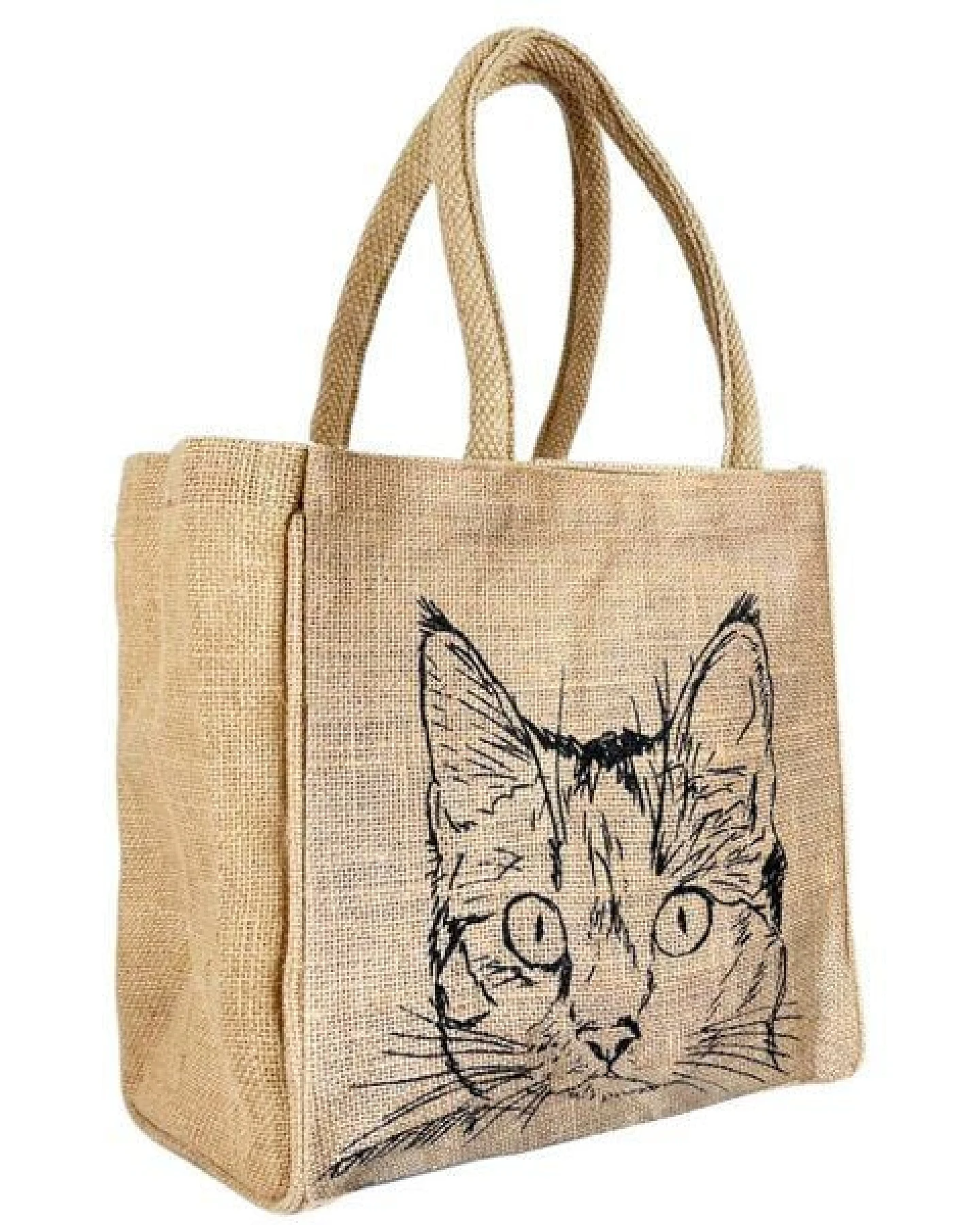 Domelo Jute Handtasche kleine Jutetasche vegane Einkaufskorb mini Tragetasche – Ansicht 3