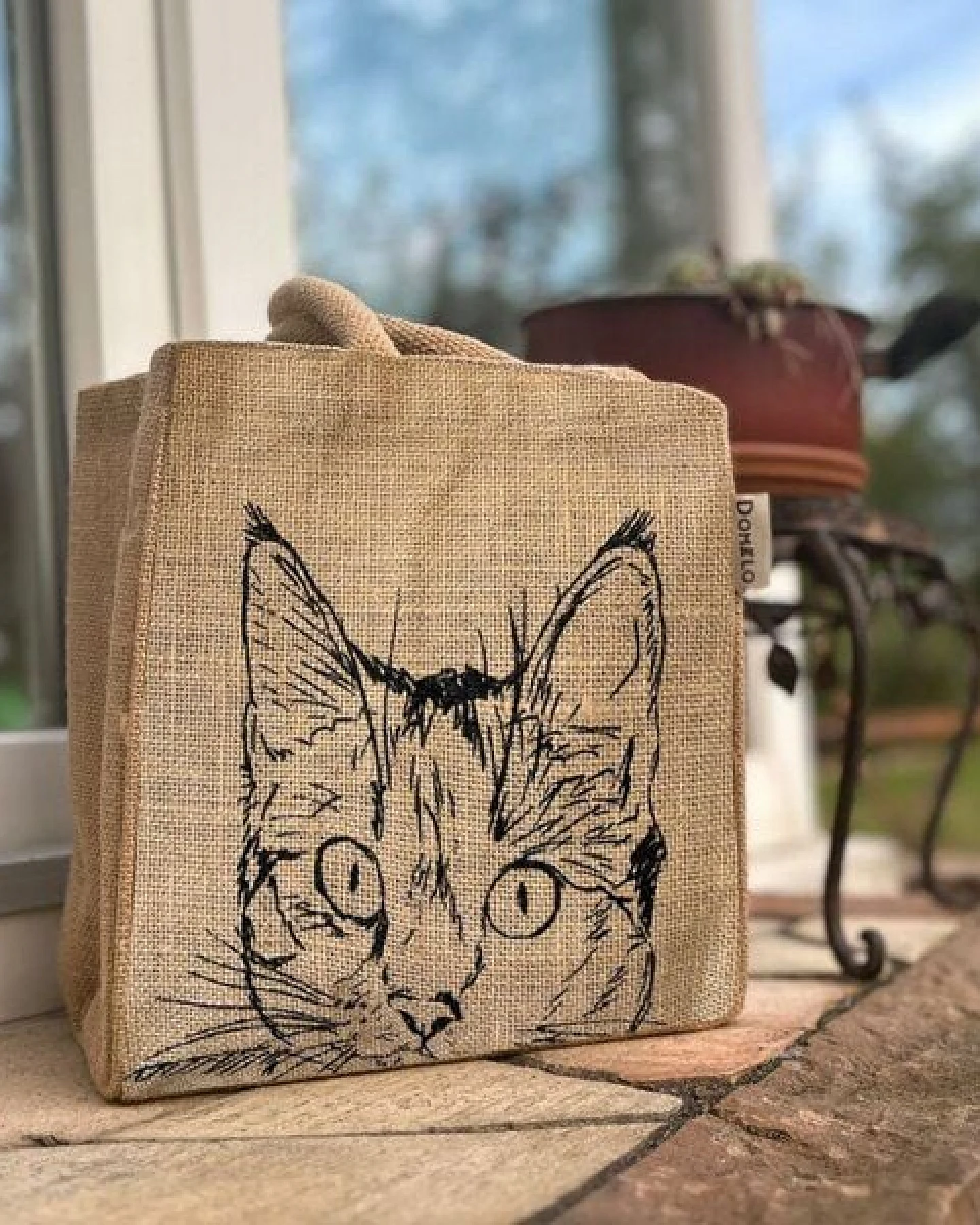 Domelo Jute Handtasche kleine Jutetasche vegane Einkaufskorb mini Tragetasche – Ansicht 4