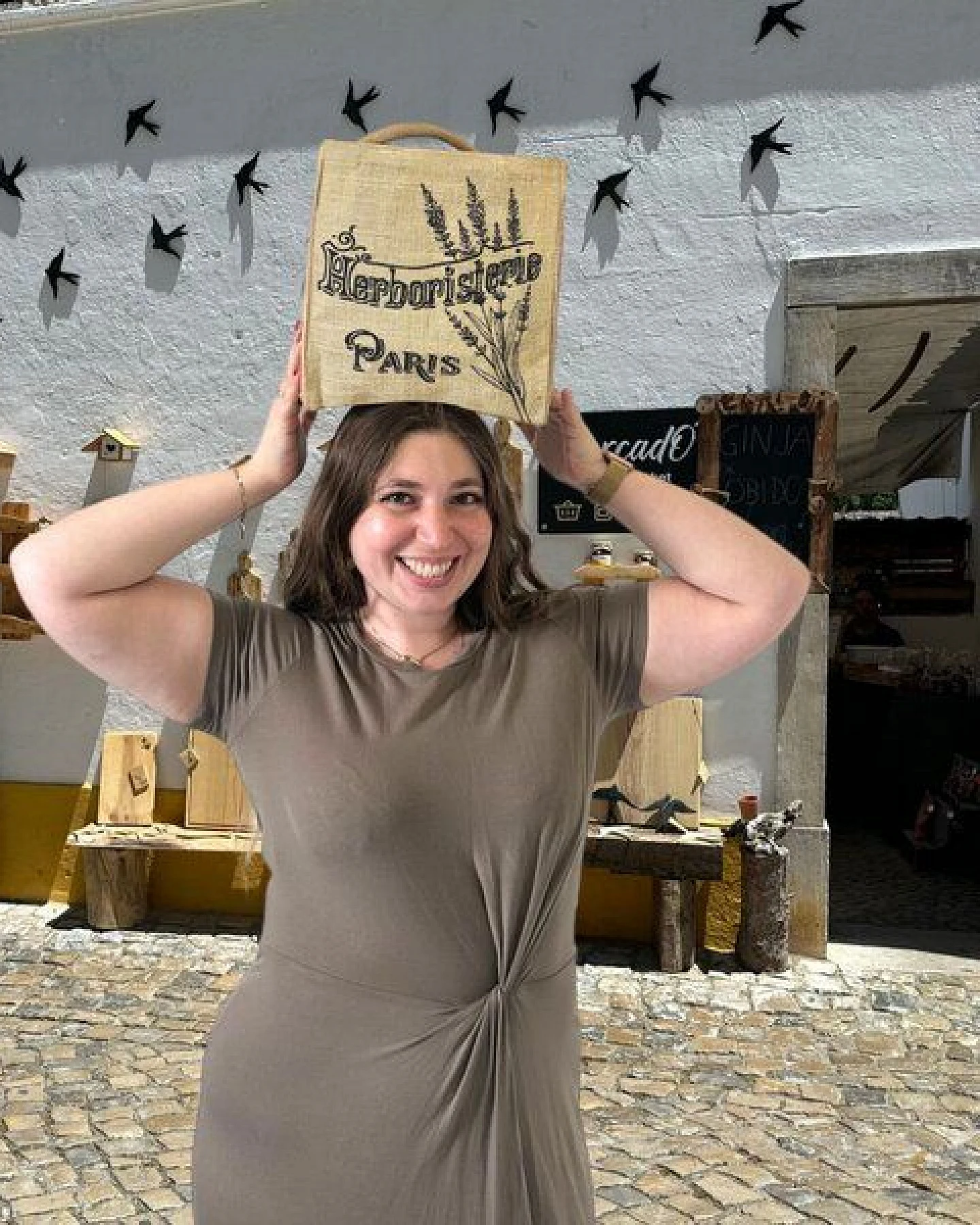 Domelo Jute Handtasche kleine Jutetasche vegane Einkaufskorb mini Tragetasche – Ansicht 2