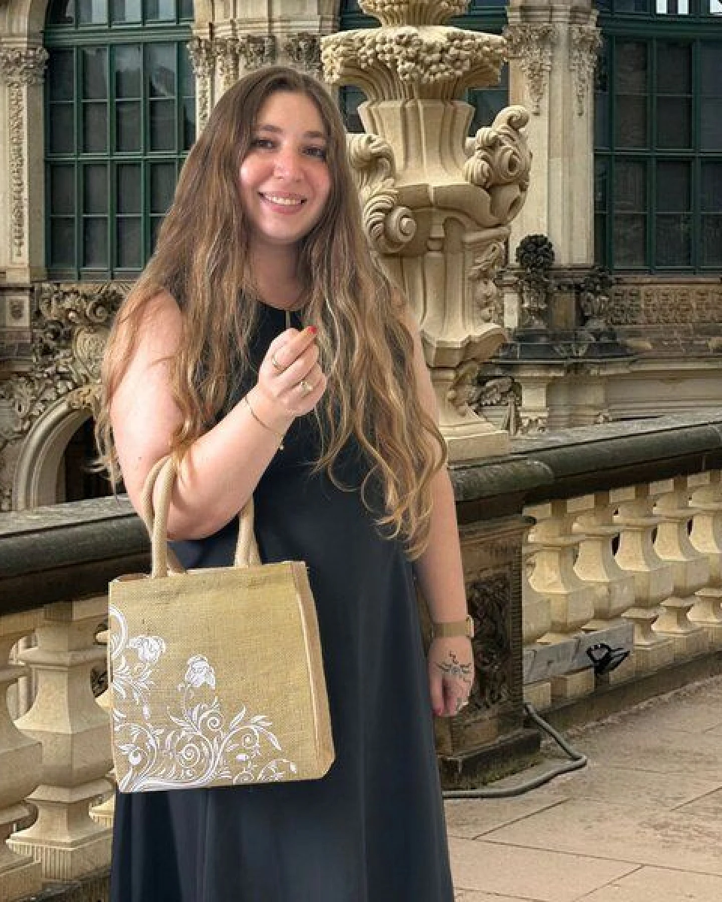 Domelo Jute Handtasche kleine Jutetasche vegane Einkaufskorb mini Tragetasche – Ansicht 2