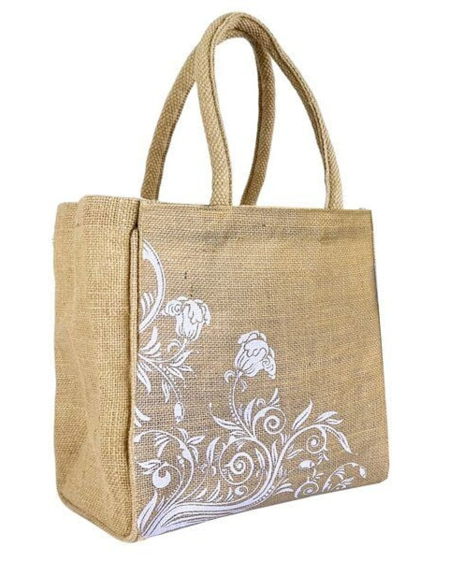 Domelo Jute Handtasche kleine Jutetasche vegane Einkaufskorb mini Tragetasche – Ansicht 3