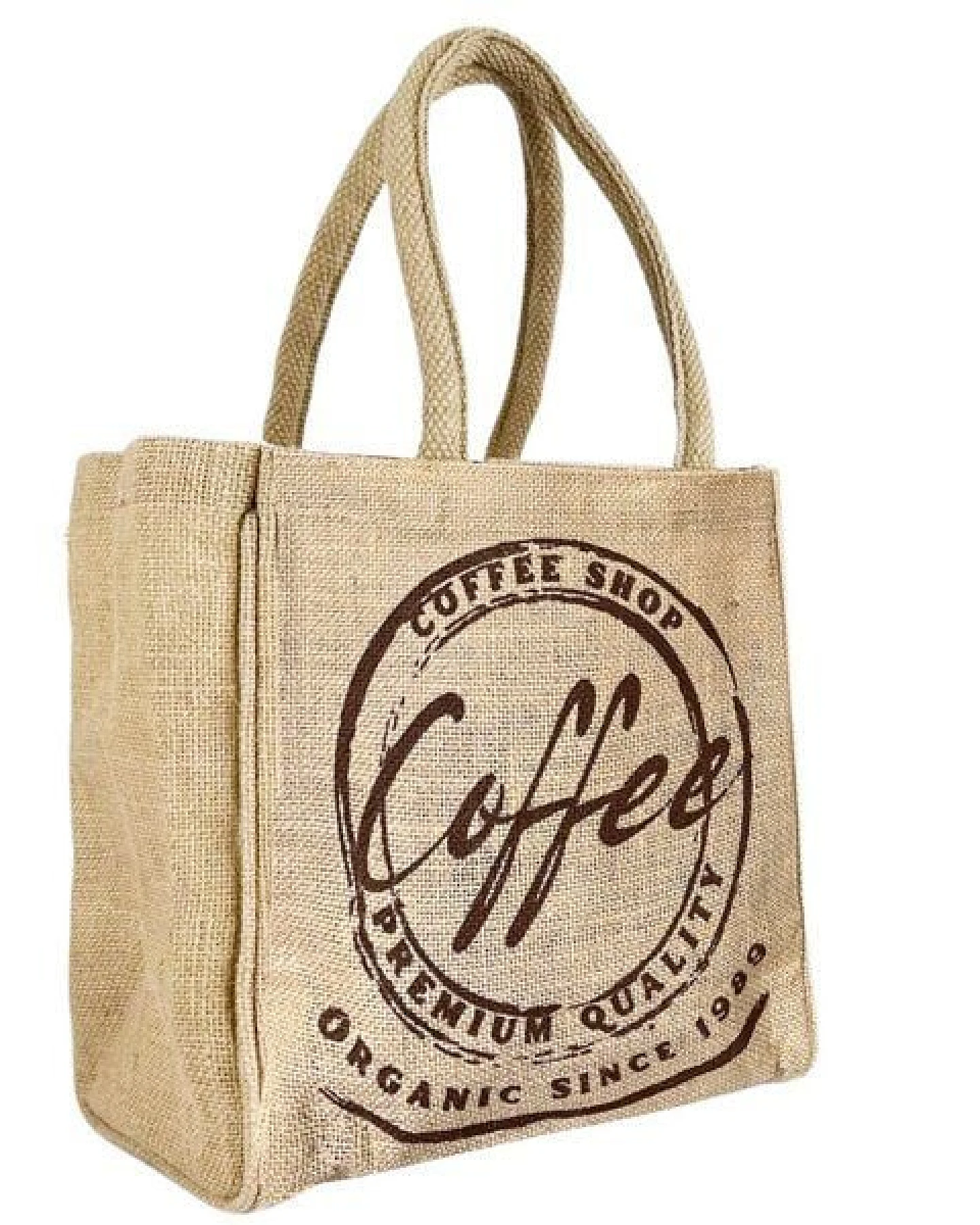 Domelo Jute Handtasche kleine Jutetasche vegane Einkaufskorb mini Tragetasche – Ansicht 3