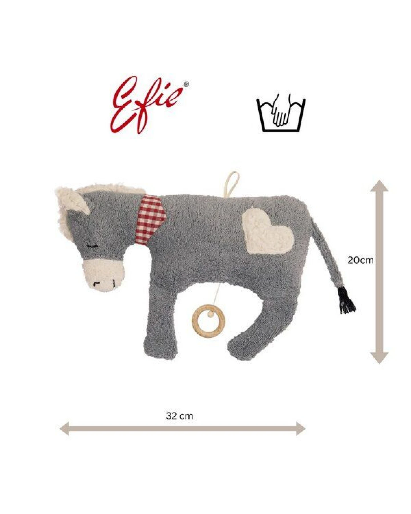 Efie Spieluhr Esel, Herz Applikation, 100% Made in Germany – Ansicht 3