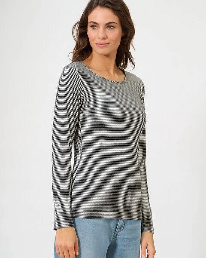 HempAge Gestreiftes Langarm Shirt Hanf/Biobaumwolle