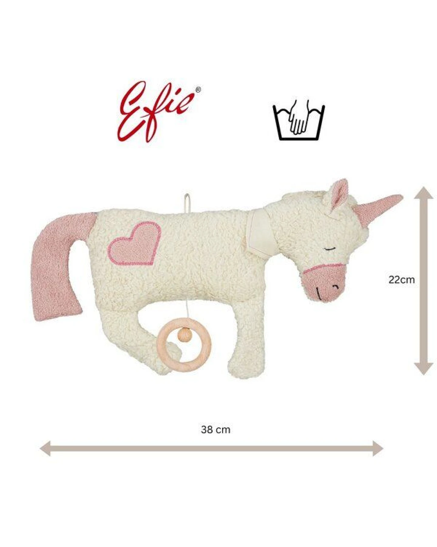 Efie Spieluhr Einhorn, Herz Applikation, Made in Germany – Ansicht 4