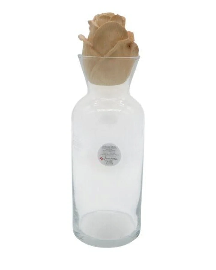 Demi-Art Karaffe mit Rose aus Zirbenholz