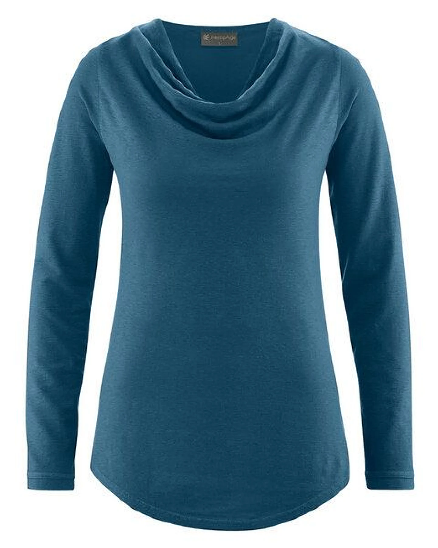 HempAge Langarmshirt mit Wasserfallkragen Hanf/Lyocell – Ansicht 2