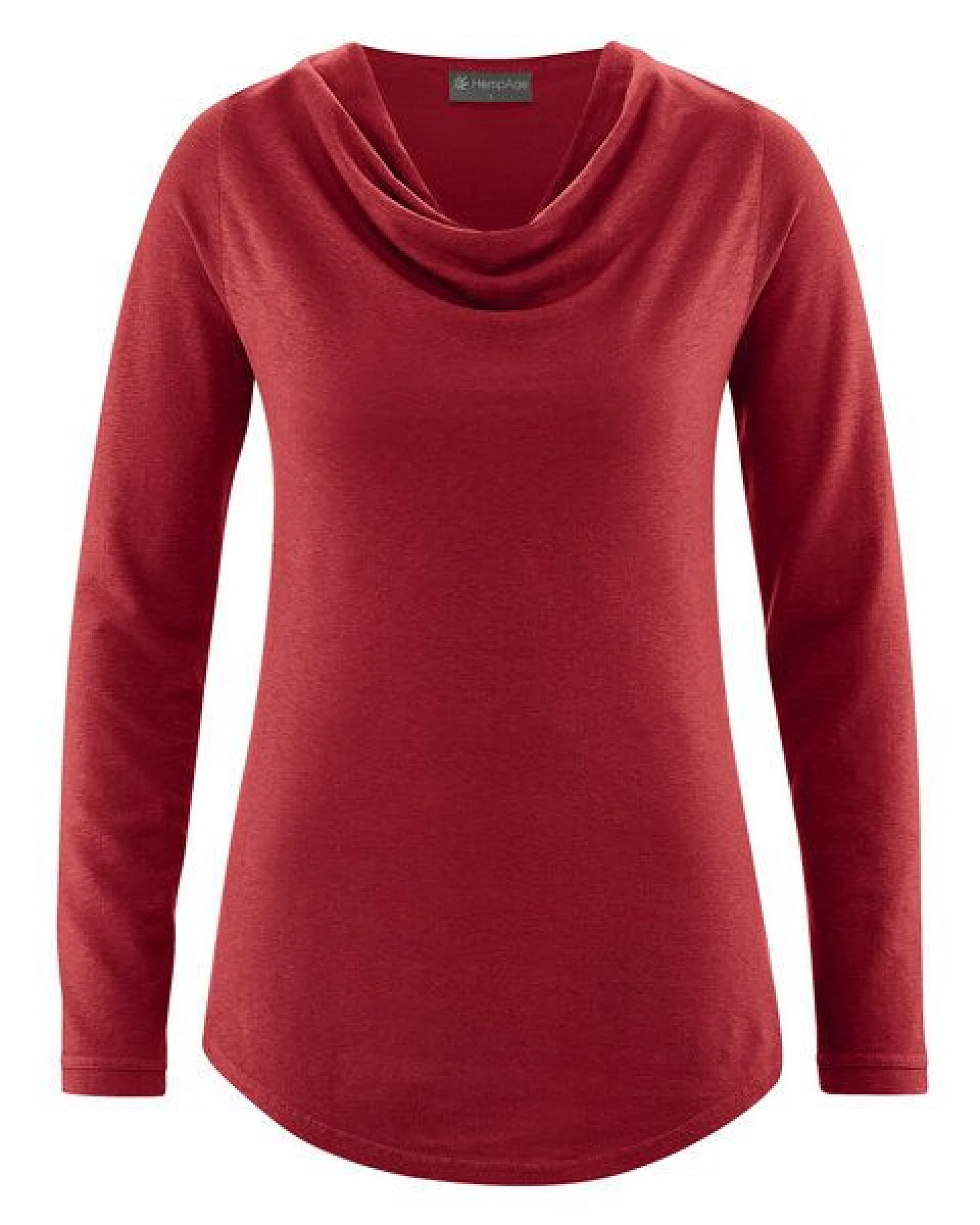 HempAge Langarmshirt mit Wasserfallkragen Hanf/Lyocell – Ansicht 2