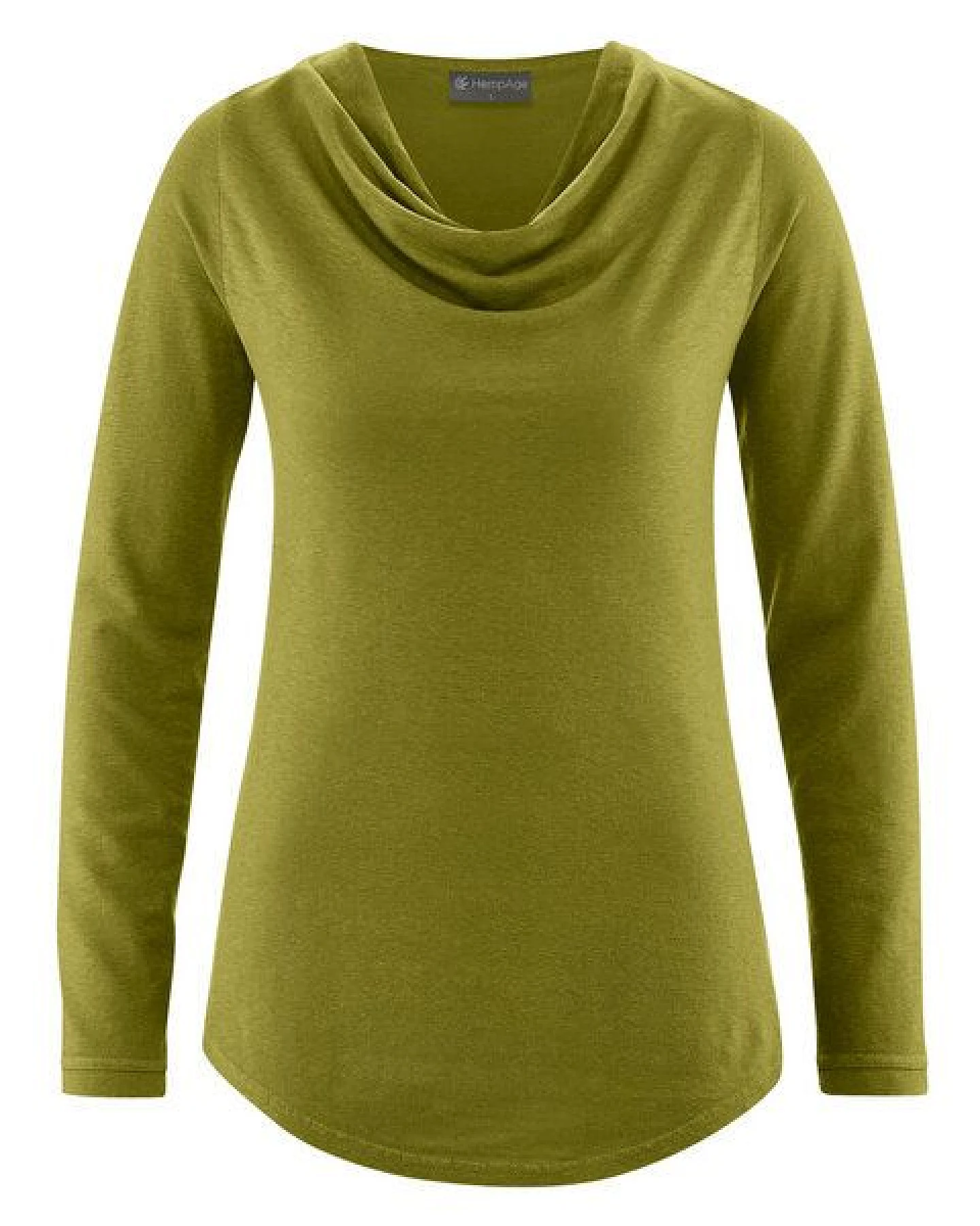 HempAge Langarmshirt mit Wasserfallkragen Hanf/Lyocell – Ansicht 2