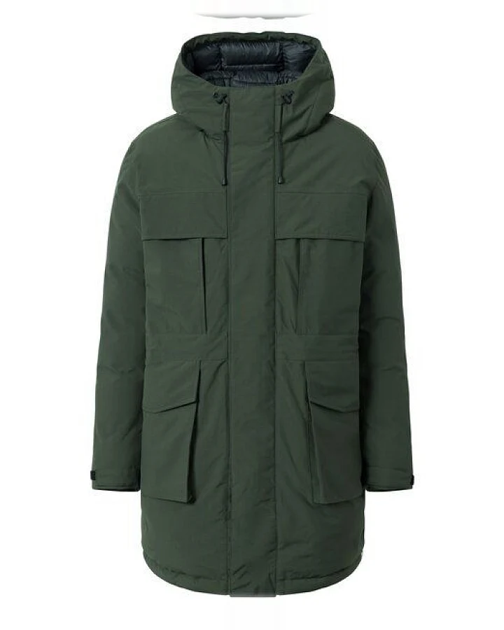 KnowledgeCotton Apparel Wattierte Jacke APEX CANVAS long padded coat