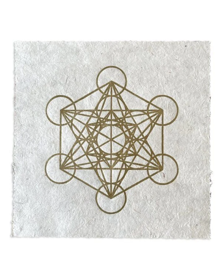 Veskor Cassiopeia METATRON WÜRFEL Heilige Geometrie Linoldruck