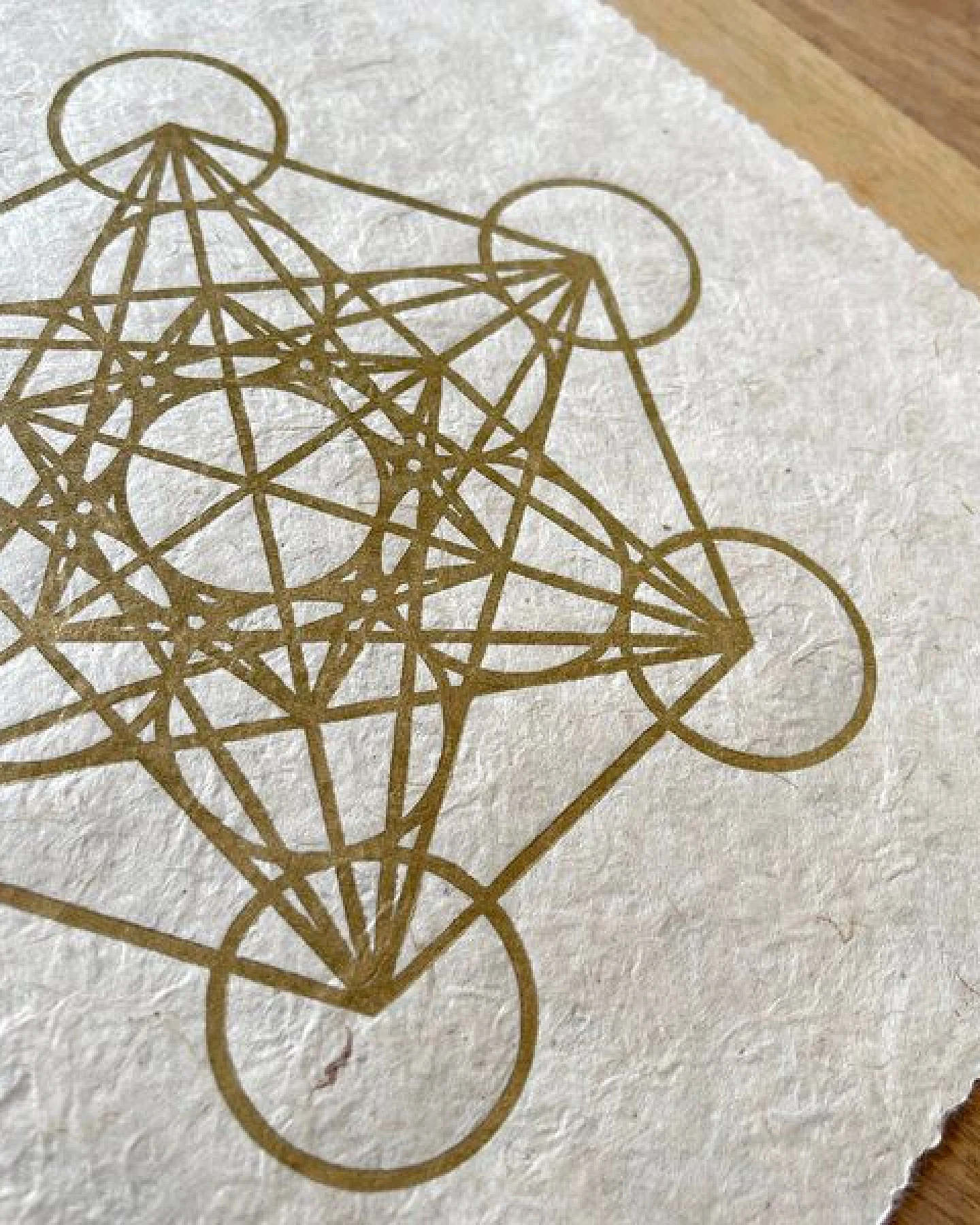 Veskor Cassiopeia METATRON WÜRFEL Heilige Geometrie Linoldruck – Ansicht 3