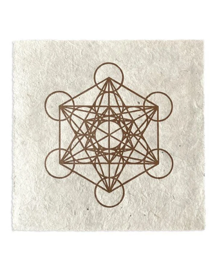 Veskor Cassiopeia METATRON WÜRFEL Heilige Geometrie Linoldruck